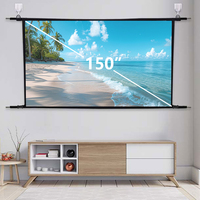 Écran de projection pliable Fast Frame 150 120 100 pouces 16:9 en tissu pour cinéma maison, écran de projection portable pliable