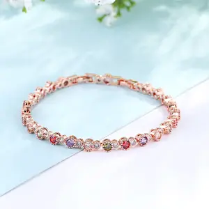 Natuna New Design Jewelry Copper Tennis Bracelet Round Zircon Fine Jewelry Bracelets Luxury Bracelet For Party Wedding