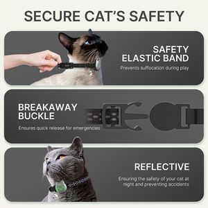 Purespet Breakaway Cat Airtag <span class=keywords><strong>Collar</strong></span> con patrón de pez luminoso y reflectante impermeable Airtag Cat <span class=keywords><strong>Collar</strong></span> <span class=keywords><strong>collar</strong></span> de perro - Product Image 4