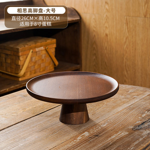 Présentoir à gâteaux en bois d'acacia massif pour dropshipping Shopify, plateau de présentation de desserts, support à fruits, décoration rustique pour la maison - Product Image 3