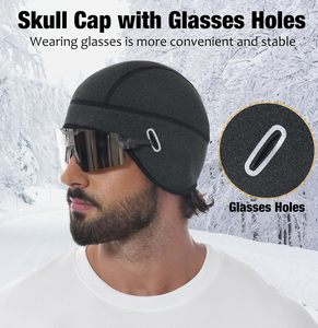 Bonnet thermique unisexe pour adulte, doublure de <span class=keywords><strong>casque</strong></span>, <span class=keywords><strong>en</strong></span> jacquard polaire, Spandex/Polyester, chaud, avec trous pour lunettes, pour le cyclisme <span class=keywords><strong>en</strong></span> hiver - Product Image 2