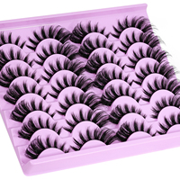 Cils synthétiques de vison de qualité supérieure bande de cils noirs 3D effet moelleux épais faux cils longueur de mélange réutilisable