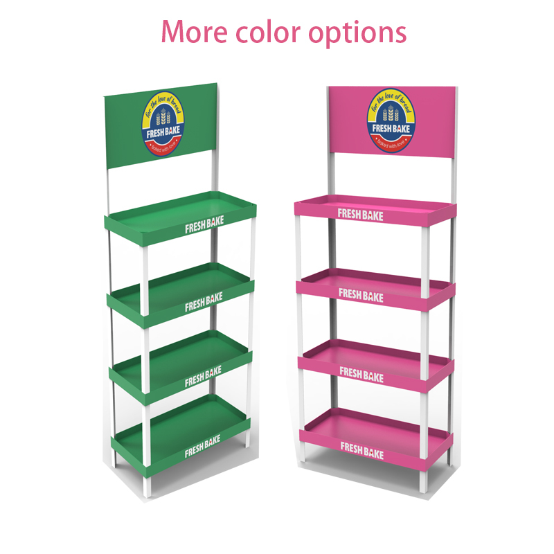Custom Light-Duty Plastic Multi-layer Bread and Snack Display Rack for Supermarket & Retail Store — view 4