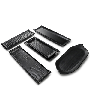Siyah Dikdörtgen Şarj Tabağı Servis Tabağı Meze Atıştırmalık Parti İkramı Yiyecek Sunumu için - Product Image 1