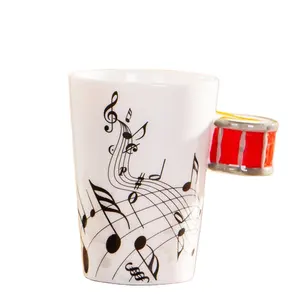 Bas davul kolu seramik kahve kupa bardak, özel müzik aletleri kupa