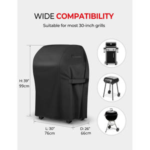 Housse de protection pour barbecue d'extérieur en tissu Oxford 210D, anti-poussière et imperméable, housse pour foyer, matériau métallique durable - Product Image 5