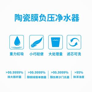 Filtre à eau portable pour l'extérieur, purificateur manuel 6Lh, outil de survie d'urgence pour le camping - Product Image 3