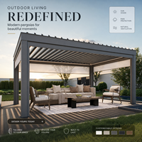 Pergola bioclimatique en aluminium à lames orientables, toit réglable, imperméable, robuste, pour terrasse extérieure, tailles personnalisées 3x3, 3x4, 4x6