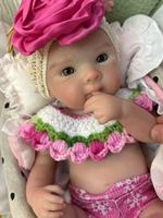 Poupée bébé en silicone réaliste de 13 pouces, corps entier, fille, jouet doux, poupée lestée qui ressemble à un vrai bébé