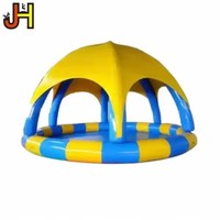 Grande piscine gonflable avec couverture de tente gonflable, jeux aquatiques