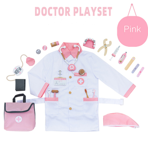 लकड़ी के गुलाबी डॉक्टर खिलौना नाटक सेट और 20-पीस रोल प्ले सेट और लड़कों और लड़कियों के उपहार के लिए 20-पीस रोल प्ले - Product Image 2