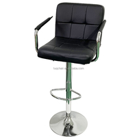 Tabourets de bar pivotants à hauteur de comptoir avec dossier, chaises de bar modernes réglables, tabourets de cuisine hauts sans accoudoirs en cuir PU avec accoudoirs