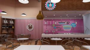 Gelateria Rosa Intenso |   Decorazione per Negozio di Gelato al Dettaglio |   Stile alla Moda per Yogurt Gelato - Product Image 4