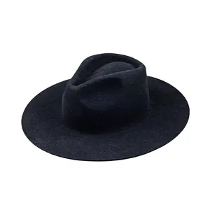 Лидер продаж, мужская фетровая шляпа LiHua, Классическая шерстяная фетровая шляпа с широкими полями, черного цвета