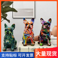 Figurine de chien français en résine époxy artistique, sculptée et peinte, art populaire personnalisé, décoration de maison pour les fêtes, objet de collection pour salon