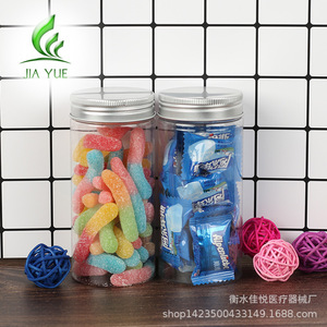 Manufacturer supplies 55*120 aluminum cap transparent <b>plastic</b> bottles, PET <b>plastic</b> <b>jars</b>, herbal tea and food packaging <b>jars</b>, - Product Image 3