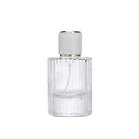 Vaporisateur de parfum en verre rond de luxe de 30ml 50ml avec bouchon en aluminium PP vide pour usage cosmétique, applications d'huiles industrielles pour la peau