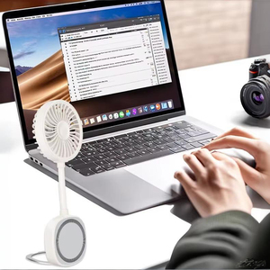 OEM Factory Price <b>USB</b> <b>Mini</b> Portable Rechargeable Magnetic Stand Cooling Fan Cooling Fan With Phone Holder - Product Image 2