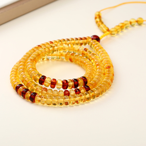 <span class=keywords><strong>Collana</strong></span> in <span class=keywords><strong>Ambra</strong></span> Naturale del Baltico, 108 Perle Mala, Giallo Limone, Catena a Corda Regolabile, Regalo Unisex Boho, Gioiello per Meditazione - Product Image 5
