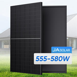 JA All Black Bifacial <span class=keywords><strong>Solar</strong></span> panel 555W 580W <span class=keywords><strong>Solar</strong></span> Photovoltaik N Typ Doppel glas Halb zellen Solarpanels Energie mit Massen preis - Product Image 2