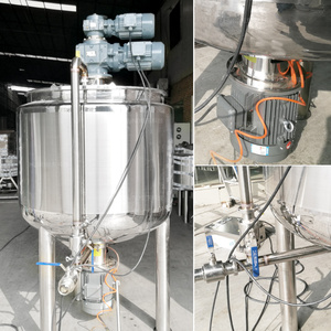 100 200 500 3000L hơi nước sưởi ấm làm mát bằng thép không gỉ đôi vỏ bọc KHUẤY TRỘN bể nhũ hóa bể trộn homogenizer - Product Image 5