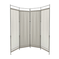 Vente en gros, tissu Non Transparent personnalisable, 4 panneaux, séparateur de pièce blanche, écran pliant