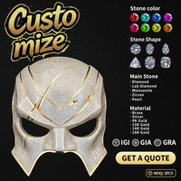 Pendentif Masque Hip-Hop Personnalisé en Moissanite Sertie de Pierres Solides Effet Glacé pour Hommes – Bijou Tendance Scintillant pour Usage Quotidien – Vente Flash