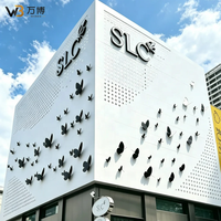Panneau de mur-rideau en alliage d'aluminium perforé, revêtement PVDF, revêtement de façade, design moderne pour l'extérieur des bâtiments