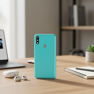 Étui de téléphone portable en matériau PC résistant aux chocs pour M11 2020 M115F bleu vert - Product Image 3