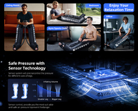 Appareil de physiothérapie professionnel sans fil à compression, batterie ultra longue durée, masseur, pompe DVT 4 chambres 30-240 mmHg