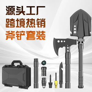 Ensemble pelle et hache multifonctionnel avec poignée ergonomique en D pour le camping en plein air et l'utilisation en véhicule - Product Image 4