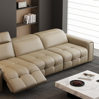 102960 Canapé en cuir moderne Quanu avec appui-tête réglable et fonction inclinable pour salon, canapé inclinable multifonctionnel électrique