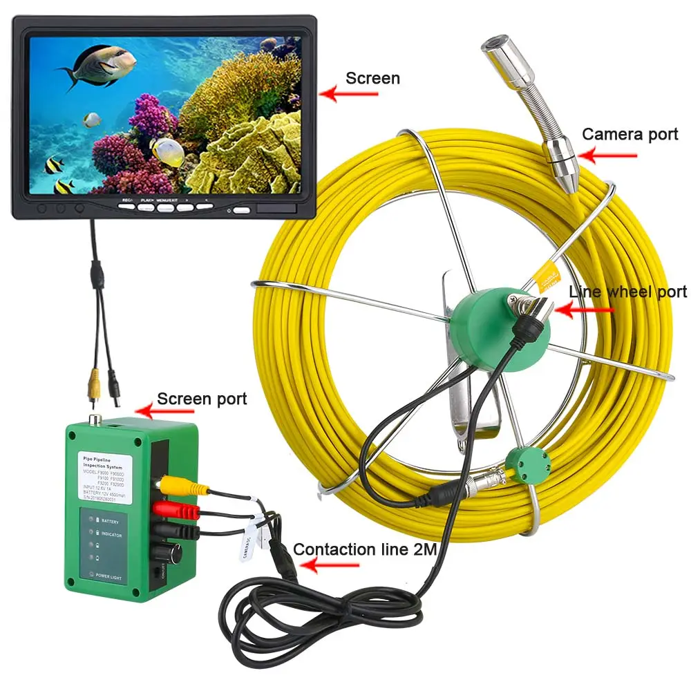 Color LCD Monitor DVR Recorder Drain Pipe Sewer Video Inspection Snake Camera