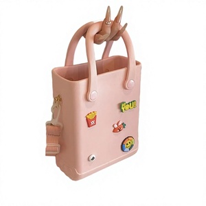 Hot Sale Stylish Multi-color Girls Small <b>EVA</b> Waterproof Beach Bag Two Open Kid Gift Lightweight Rubber DIY Tote Summer Washable - Product Image 2