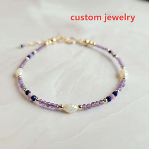 Joyería <span class=keywords><strong>de</strong></span> Cuentas Personalizada, Pulseras <span class=keywords><strong>de</strong></span> Moda con Cuentas, Pulsera <span class=keywords><strong>de</strong></span> Perlas <span class=keywords><strong>de</strong></span> Agua Dulce y Piedras Naturales, Joyería Chapada en <span class=keywords><strong>Oro</strong></span> al por Mayor - Product Image 2