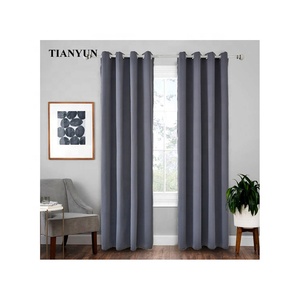TIANYUN Rideaux occultants gris de luxe à œillets, insonorisants, 100 % polyester, écologiques, pour salon - Product Image 1