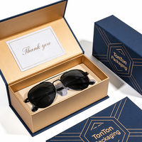 Boîte magnétique personnalisée et boîte cadeau noire pour lunettes de soleil, emballage en papier protecteur