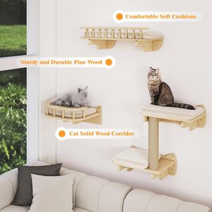 Rascador para Gatos <span class=keywords><strong>de</strong></span> Sisal Natural con Juguetes Colgantes - Base <span class=keywords><strong>de</strong></span> Madera Resistente, Poste Rascador Duradero para Gatos <span class=keywords><strong>de</strong></span> Interior - Product Image 3