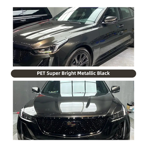 1.52*18m voiture PVC Wrap Film Super brillant métallisé noir TPU vinyle Wrap Roll anti-rayures et protection Film changeant de couleur - Product Image 5