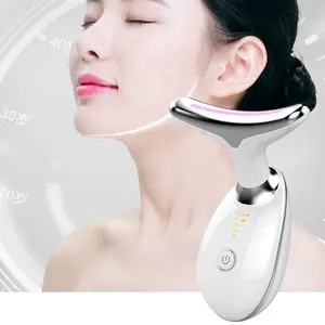 Micro-courant V Lifting du visage et du cou masseur électrique pour le visage et le cou Anti-rides dispositif de Lifting du visage Ems chaud et froid