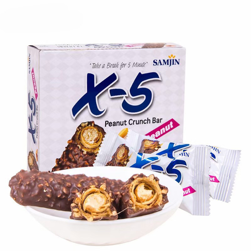 韓国 X-5 チョコレートバー 36g ピーナッツクランチ入り チョコバー