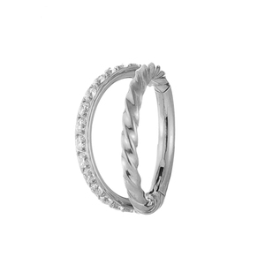 Fuxuan ASTM F136 titanio doppio anelli Clicker <span class=keywords><strong>Piercing</strong></span> gioielli a cerniera <span class=keywords><strong>anello</strong></span> <span class=keywords><strong>anello</strong></span> <span class=keywords><strong>anello</strong></span> a elica <span class=keywords><strong>anello</strong></span> orecchio - Product Image 4