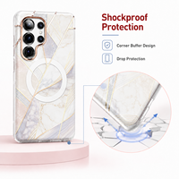 NUEVA Funda Magnética Antigolpes para S Ultra, Diseño de Mármol, TPU+PC, con Protección de Amortiguación de Aire, OEM ODM