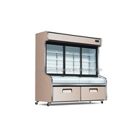 Réfrigérateur de présentation commercial, vitrine pour aliments frais, réfrigérateur avec éclairage LED lumineux, porte en verre, refroidisseur alimentaire pour la présentation des aliments