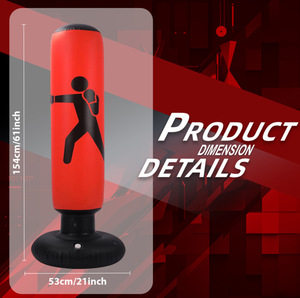 Sac de frappe gonflable autoportant en PVC écologique 160 cm, rempli d'air, anti-explosion, pour soulager le stress, sac de frappe à sable - Product Image 4