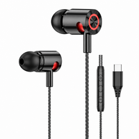 Écouteurs intra-auriculaires filaires WISDOMUP EJ-61 Type-C avec microphone, chipset JL, étanchéité IPX-5, câble de 1,2 m, pilote dynamique AAC, pour le gaming