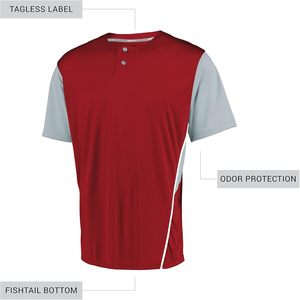 Maillot de baseball personnalisé pour homme adulte, performance, deux boutons, bloc de couleur, style confortable pour un match parfait - Product Image 3