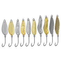 Ensemble de leurres de pêche en eau douce Palmer, cuillères métalliques en forme de feuille, avec hameçons triples, appâts insectes pour bar.