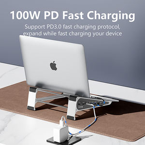 Adaptador Hub para Portátil 8 en 1 con Base de Aluminio, Tarjeta de Red Tipo <span class=keywords><strong>C</strong></span> con <span class=keywords><strong>USB</strong></span> <span class=keywords><strong>C</strong></span> MST HDTV <span class=keywords><strong>DP</strong></span> 4K 60Hz, Estación de Acoplamiento - Product Image 6