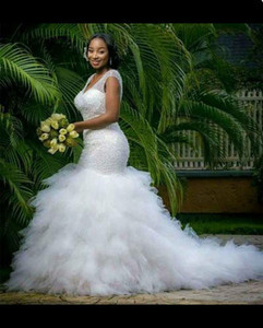 Nouvelle Robe de Mariée Sirène Luxueuse Perlée 2026 Perles Super Brillantes Vestido De Novia Avec Photos Réelles Personnalisée - Product Image 5